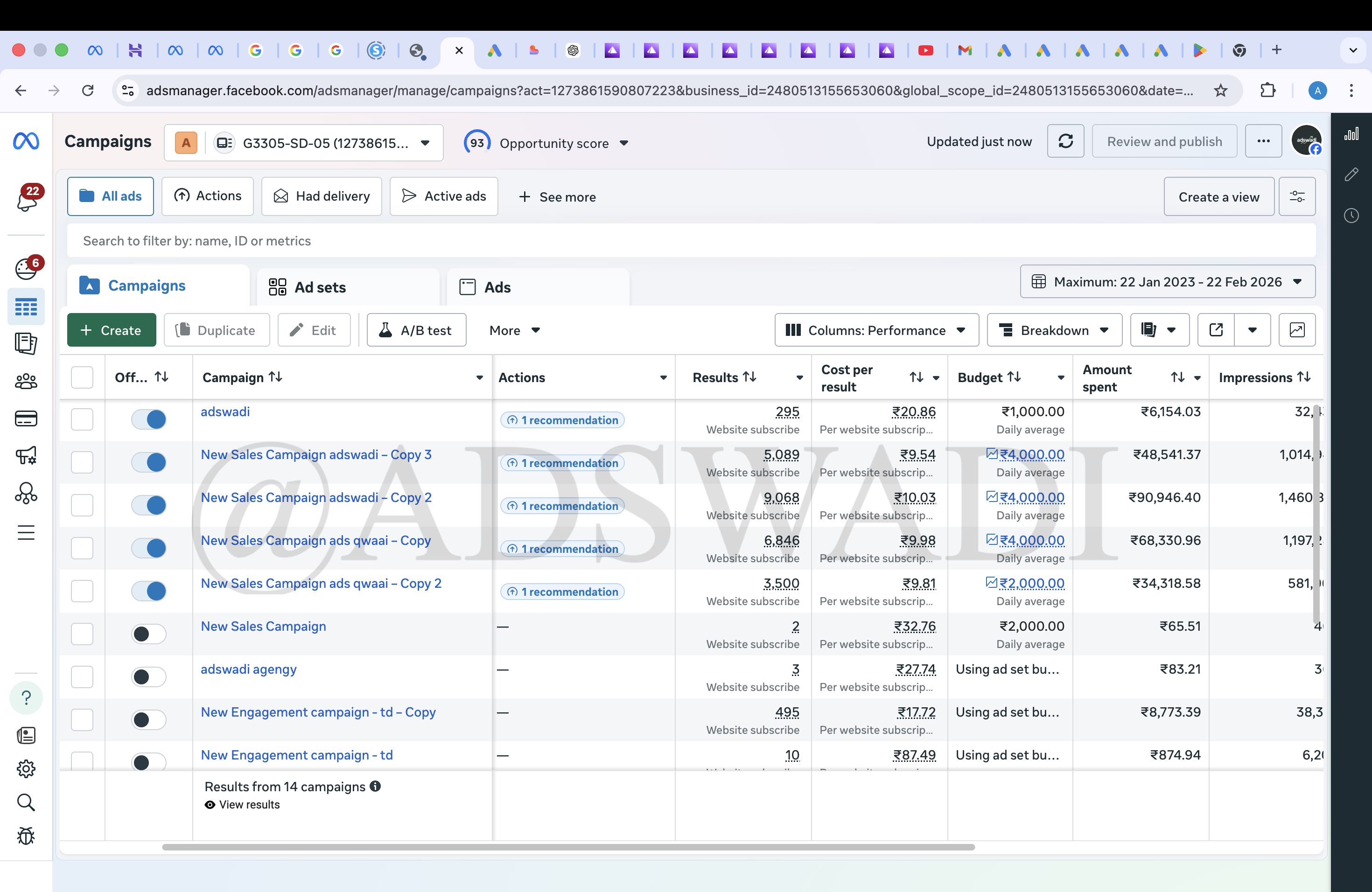 Instagram Ads performance result for ecommerce brand